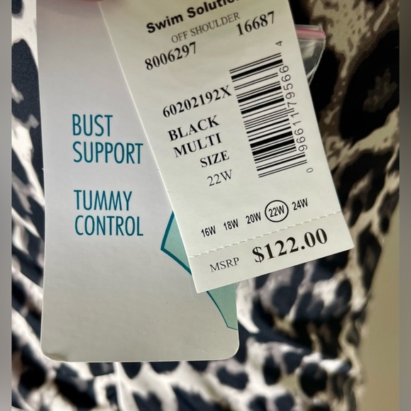 Swim Solutions | Slimming Plus Size Cheetah Print Swimsuit | One-piece | 22W - Picture 5 of 5